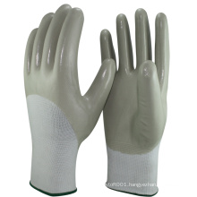 NMSAFETY cheap mechanical 3/4 coated nitrile oil-proof work glove en388